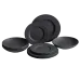 Generic 24-Piece Black Ceramic Dinner Set