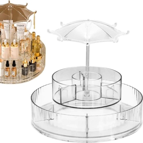 Rotating Umbrella Makeup Organizer