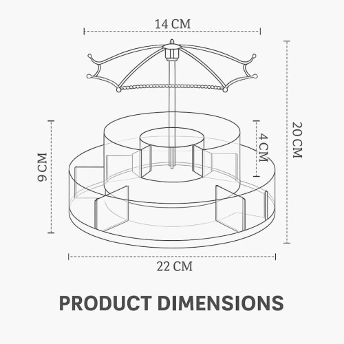 Rotating Umbrella Makeup Organizer