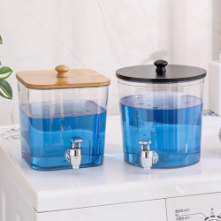 Acrylic Laundry Detergent Dispenser with Bamboo Lid & Tap Acrylic Laundry Detergent Dispenser with Bamboo Lid & Tap