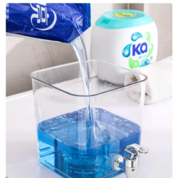 Acrylic Laundry Detergent Dispenser with Bamboo Lid & Tap Acrylic Laundry Detergent Dispenser with Bamboo Lid & Tap