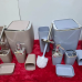 6 In Luxury Bathroom Accessories Set With Touch Of Gold and Silver(Rectangular)