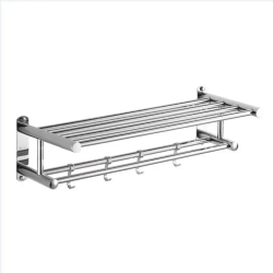 Bathroom Wall Mounted Towel Rack Accessory With Hooks