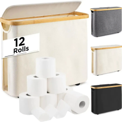 Slim Bathroom Storage Cabinet with Bamboo Lid Slim Bathroom Storage Cabinet with Bamboo Lid