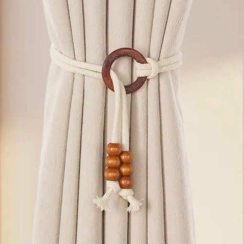 2 Pieces Vintage Natural Wood Curtain Tiebacks 2 Pieces Vintage Natural Wood Curtain Tiebacks