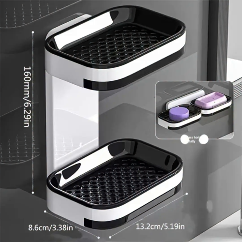 Double-Layer Wall-Mounted Soap Dish Double-Layer Wall-Mounted Soap Dish