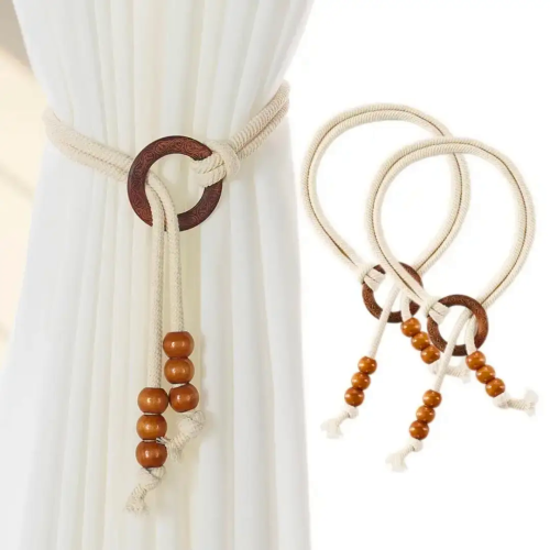 2 Pieces Vintage Natural Wood Curtain Tiebacks 2 Pieces Vintage Natural Wood Curtain Tiebacks