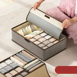 17 Grid Sock & Underwear Storage Box with Lid