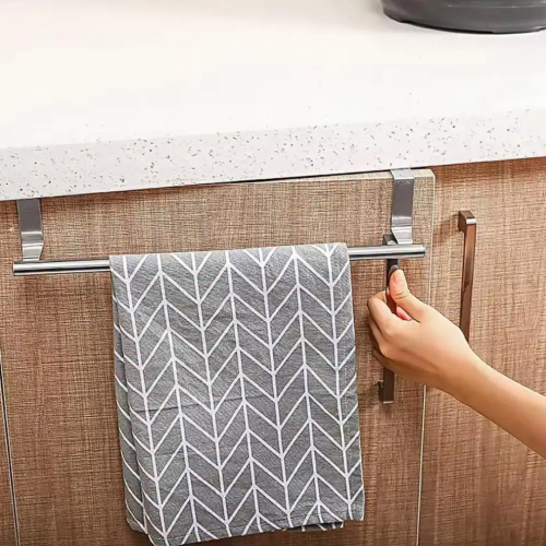 Stainless Steel Kitchen Cabinet Towel Rack & Hanger