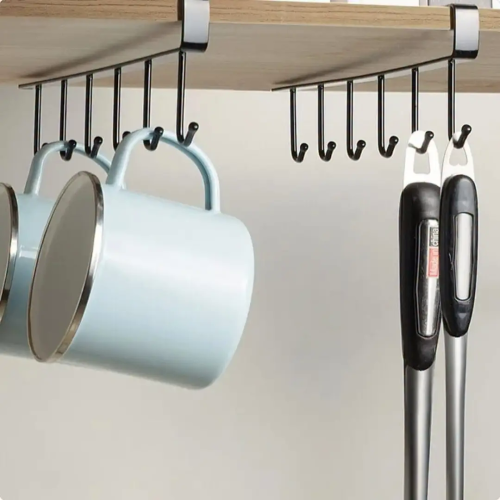 Iron 6-Hook Under Shelf Rack