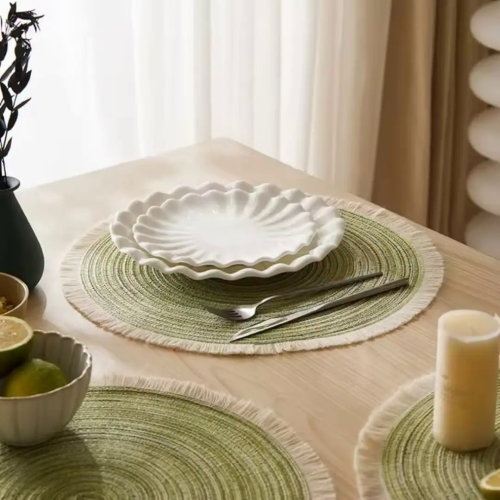 Woven Round Braided Environmentally Friendly Table Placemats