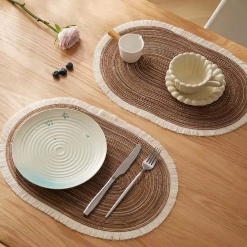 High Quality Oval Cotton Braided Table Placemats
