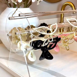360°Rotating Acrylic Headband Holder/Claw clip Organizer