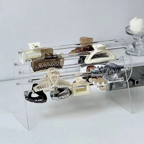 360°Rotating Acrylic Headband Holder/Claw clip Organizer