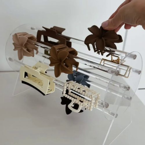360°Rotating Acrylic Headband Holder/Claw clip Organizer