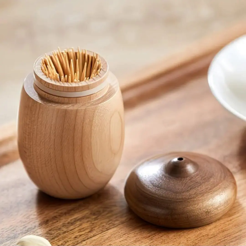 Creative Walnut Cotton Swab & Toothpick Holder