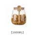 Glass Storage Canisters With Bamboo Spoon & Airtight Lid