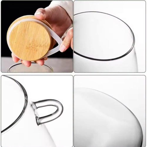 Glass Storage Canisters With Bamboo Spoon & Airtight Lid Glass Storage Canisters With Bamboo Spoon & Airtight Lid