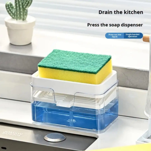 Creative Kitchen Sink Drain Soap Dispenser With Sponge