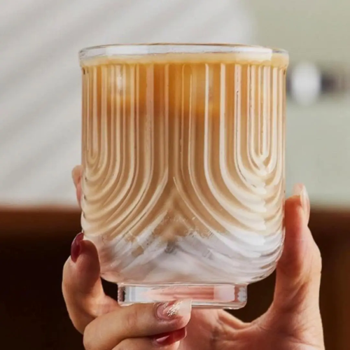 6 Pc Heavy Borosilicate Wave Glass