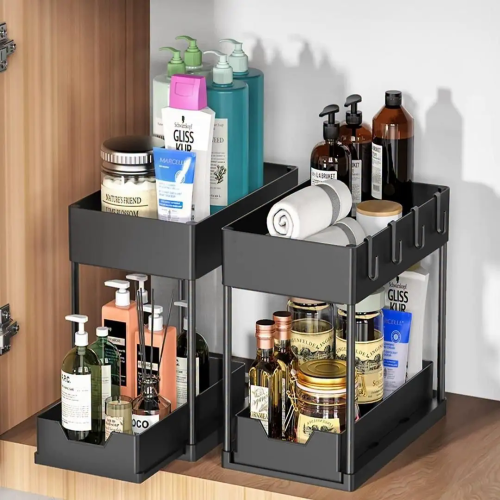Double Sliding Under Sink Rack Double Sliding Under Sink Rack