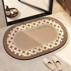 Big Size Oval Absorbent Bathroom / Door Mat