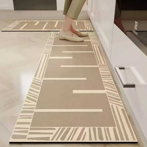 2 Pcs Set Rubber Bottom Anti-Slip Kitchen Mats
