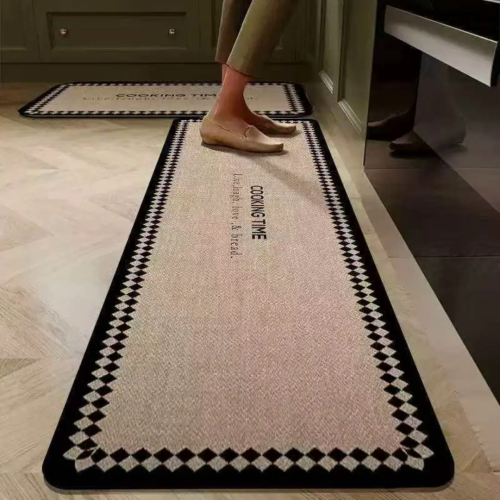 2 Pcs Set Rubber Bottom Anti-Slip Kitchen Mats