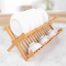 2 Layer Bamboo Foldable Dish Rack