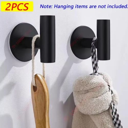 2 Pcs Stainless Steel Punch Free Hanging Hooks