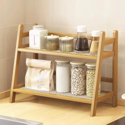 Wicker Style Bamboo Countertop Storage Rack Wicker Style Bamboo Countertop Storage Rack