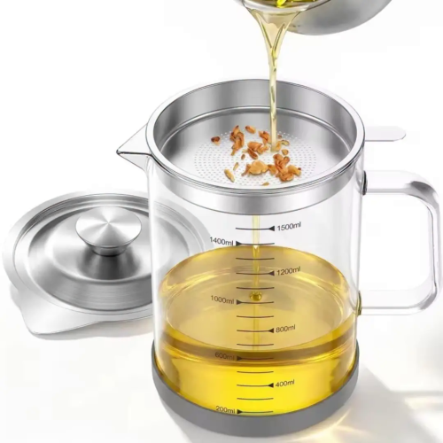 Glass Oil Jar/Filter/Strainer