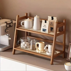 Wicker Style Bamboo Countertop Storage Rack Wicker Style Bamboo Countertop Storage Rack