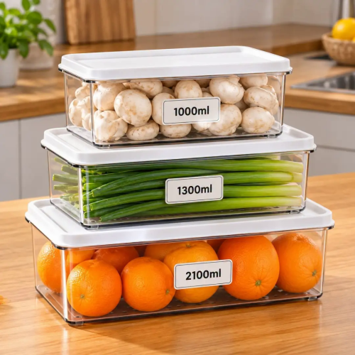 3 Pcs Refrigerator Crisper Storage Box