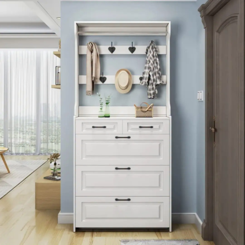 Multi-Function Hallway Shoe Cabinet with Coat Rack (24cm Slim Design) Multi-Function Hallway Shoe Cabinet with Coat Rack (24cm Slim Design)
