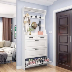 Multi-Function Hallway Shoe Cabinet with Coat Rack (24cm Slim Design) Multi-Function Hallway Shoe Cabinet with Coat Rack (24cm Slim Design)