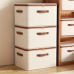 Foldable Fabric Storage Box with Cover and Handle