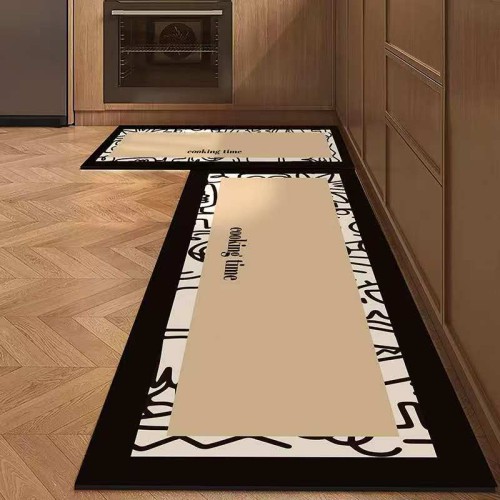 2pcs Absorbent Rubber Bottom Antislip Kitchen Mat