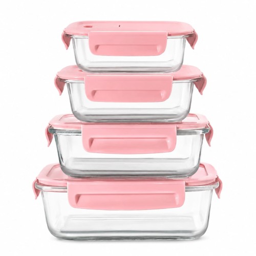 4 pcs glass food container set
