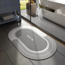 Oval Antislip Absorbent Bathroom Mat – Fast Dry, Non-Slip & Elegant Comfort