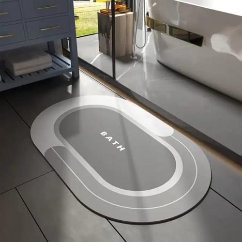 Oval Antislip Absorbent Bathroom Mat – Fast Dry, Non-Slip & Elegant Comfort