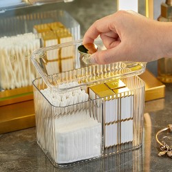 3-Compartment Clear Acrylic Earbud/Multipurpose Organizer