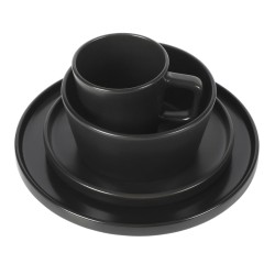 24 Piece Black Ceramic Dinner Set