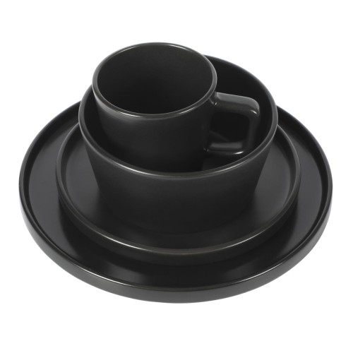 24 Piece Black Ceramic Dinner Set