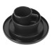 24 Piece Black Ceramic Dinner Set