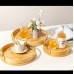 3-Piece Round Bamboo Serving Tray Set