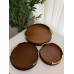 3-Piece Round Bamboo Serving Tray Set