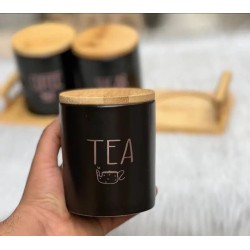 3-Piece Matte Black Porcelain Canister Set