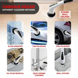 Rechargeable 7-in-1 Spin Scrubber Brush