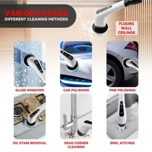 Rechargeable 7-in-1 Spin Scrubber Brush